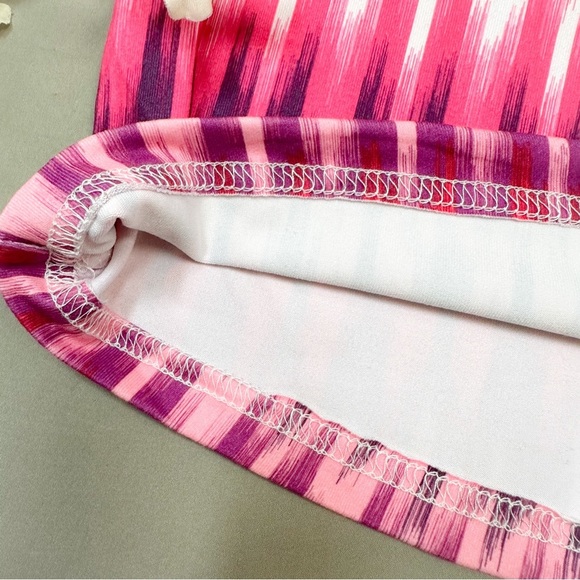 TEHAMA pink purple ikat soft yoga dress, M. - Picture 2 of 7